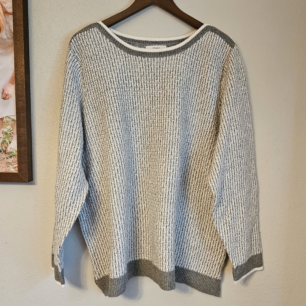 CJ Banks NWT Cotton Blend Grey Sweater 3x